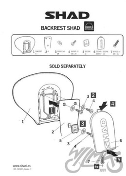 СПИНКА ПАССАЖИРСКОГО КРЕСЛА SHAD ДЛЯ DUCATI DIAVEL, ЧЕРНАЯ