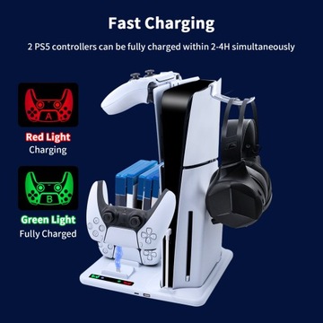 Многофункциональная охлаждающая подставка для консоли PS5 Slim Disc/Digital