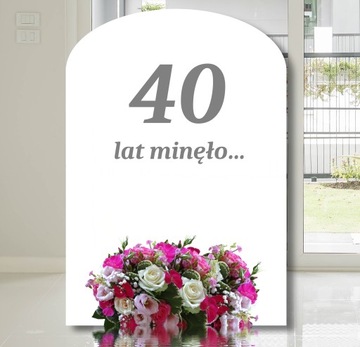 naklejka napis 40 lat minęło... 58x45cm na ściankę na urodziny KOLORY