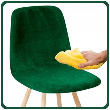 POKROWIEC NA KRZESŁO SKANDYNAWSKIE BUTELKOWA ZIELEŃ WELUR ELASTYCZNY GRUBY