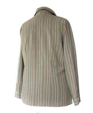 BLANCHE PORTE zielona bluzka-koszula w paski 46/48