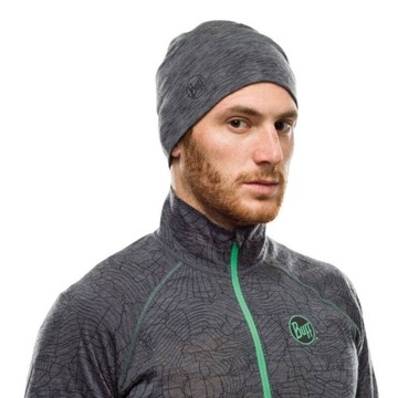 Czapka Buff Midweight Beanie Graphite CIEPŁA DO BIEGANIA NA ROWER