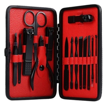 ZESTAW DO MANICURE PEDICURE DO PAZNOKCI SKÓREK PRZYBORNIK 15w1 CĄŻKI