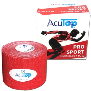 ACUTOP PRO SPORT WZMOCNIONE KINESIOLOGY TAPE RED CZERWONY