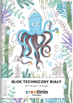 BLOK TECHNICZNY A3 10 KARTKOWY KARTEK BIAŁY