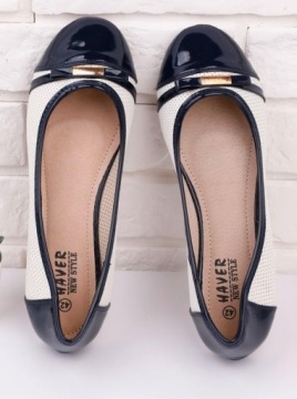 Классические ажурные балетки Oversize темно-синие R43