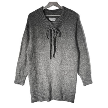 ZARA KNIT Szary Sweter Tunika OVERSIZE 17% Wełna S