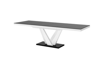 Stół rozkładany VEGAS 160-256 cm | czarnobiały mat