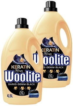 Zestaw Woolite Dark Płyn do prania czerni z keratyną 2 x 4,5 l 150 prań