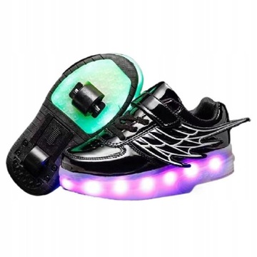 SWIECACE BUTOROLKI BUTY Z ROLKAMI LED ROLKI WROTKI R.28-40