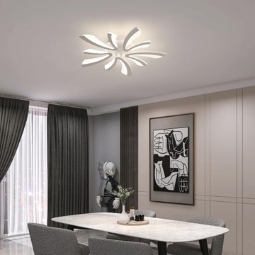 СВЕТОДИОДНЫЙ ПОТОЛОЧНЫЙ СВЕТИЛЬНИК, БЕЛАЯ ЛЮСТРА, 48ВТ + ДИСТАНЦИОННОЕ УПРАВЛЕНИЕ