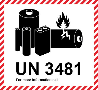 ETYKIETY ADR UN3481 BATERIE 12x11cm ROLKA 500szt