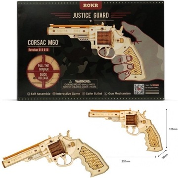 PISTOLET 3D NA GUMKI DLA DZIECI DO SKŁADANIA