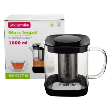 СТЕКЛЯННЫЙ ЧАЙНЫЙ КУВШИН с травами лимонад INTENDER с ситечком KAMILLE 1л