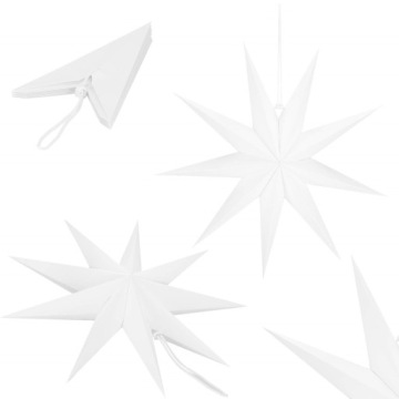 БОЛЬШАЯ ПОДВЕСНАЯ 3D БУМАЖНАЯ ЗВЕЗДА 60см РОЖДЕСТВЕНСКАЯ