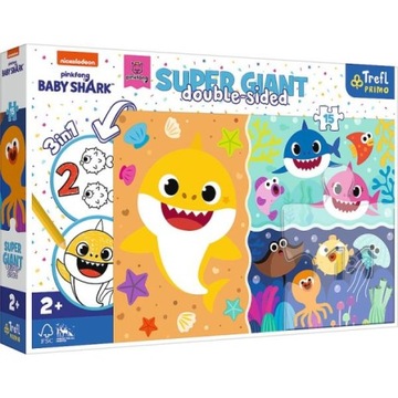 BAJECZKA DLA DZIECKA Baby Shark Puzzle 3w1 WIELKA FRAJDA z Układania Puzzli