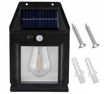 LAMPA SOLARNA LED LATARNIA KINKIET ŚCIENNY Z CZUJNIKIEM RUCHU I ZMIERZCHU