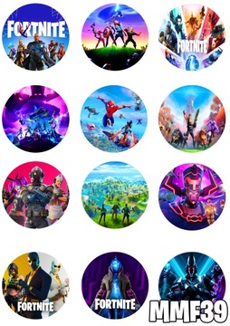 OPŁATEK NA MUFFINKI CIASTECZKA FORTNITE 12 SZT