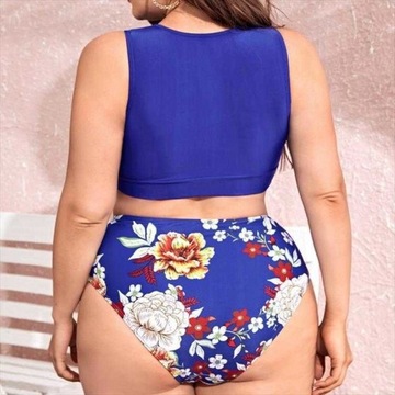 Strój kąpielowy bikini w kwiaty z kokardą XL 42