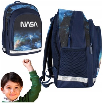 PLECAK SZKOLNY MŁODZIEŻOWY NASA WIELOKOMOROWY 600D