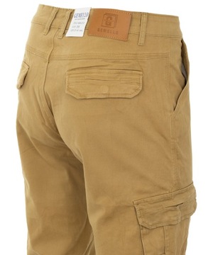 spodnie BOJÓWKI BAWEŁNIANE BEŻOWE GŁADKIE GEMELLO W34