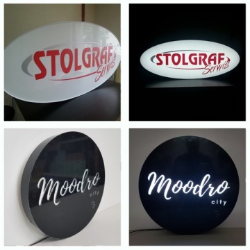 Круглые неправильные овальные светодиодные рекламные коробки