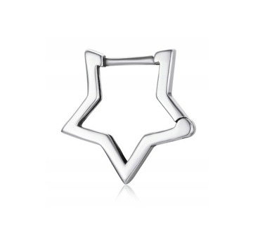 KOLCZYK GWIAZDKA SREBRNY STAL CHIRURGICZNA EC130