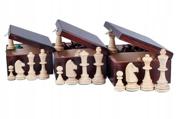 Деревянный футляр для шахматных фигур король до 90мм.