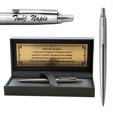 Długopis Parker Jotter CT GRAWER PREZENT w Etui ze złotą tabliczką