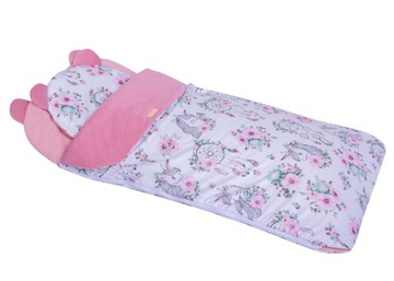 Śpiworek do przedszkola spania dla dziewczynki różowy 140 cm