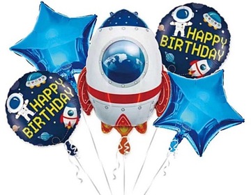 BALON FOLIOWY DEKORACJA RAKIETA KOSMOS URODZINY 5x
