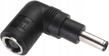 PRZEJŚCIÓWKA ADAPTER ZASILANIA WTYK KĄTOWY DELL 7,4X5,0mm do 4,5X3,0mm