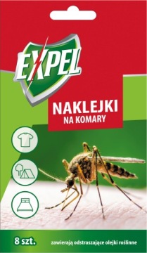 Наклейки що відлякують EXPEL 8 шт. від комарів містить олійки рослинні