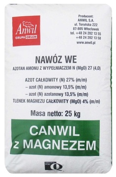 NAWÓZ AZOTOWY CANWIL Z MAGNEZEM 25KG Saletrzak