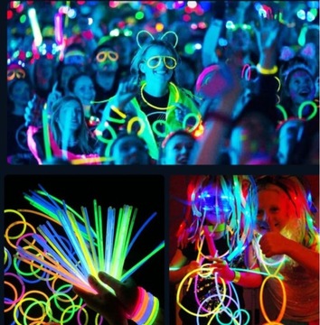 СВЕТЯЩИЕСЯ ФЛУОРЕСЦЕНТНЫЕ ХИМИЧЕСКИЕ БРАСЛЕТЫ 100 шт.