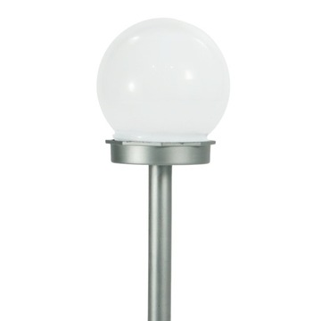 Lampa solarna ogrodowa LED 38cm RGB biała kula multicolor czujnik zmierzchu