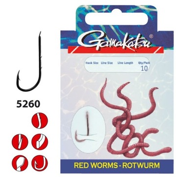 PRZYPONY GAMAKATSU REDWORM LS-5260 - ROZM. HAKA 4