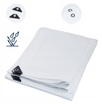 PLANDEKA BIAŁA WZMACNIANA 100g/m2 SILNA 4x5 UV