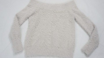 RIVER ISLAND sweter z włosem odkryte ramiona r 34