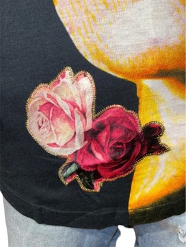 DESIGUAL bawełniana bluzka kobieta róże M