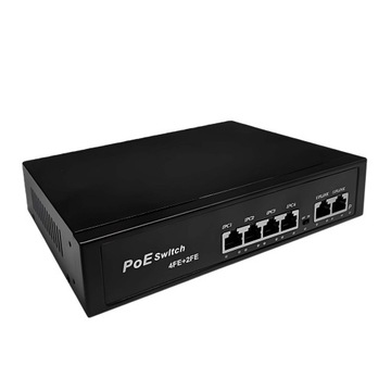 Коммутатор POE 4+2 4xPOE 2xUplink 10/100 Мбит/с, 65 Вт PoE+ для камер + функция РАСШИРЕНИЯ