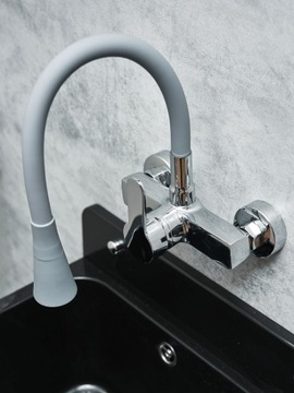 FLEX PLUS Настенный кухонный смеситель Серый кухонный смеситель с гибким изливом