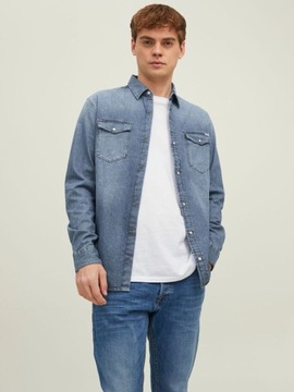 JACK&JONES - Sheridan - Męska Koszula Jeansowa Slim S