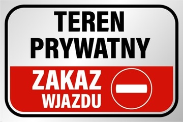 TABLICZKA TEREN PRYWATNY ZAKAZ WJAZDU pcv20X30