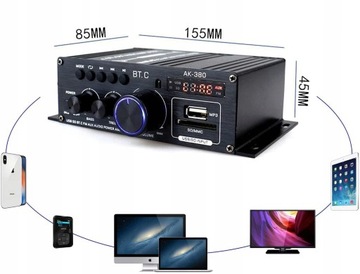 УСИЛИТЕЛЬ СТЕРЕО BLUETOOTH USB 400 Вт
