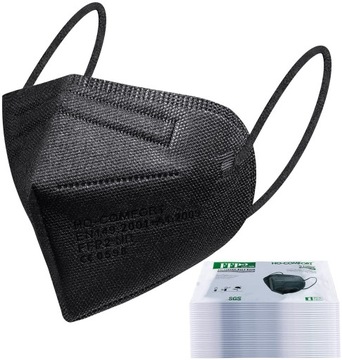 20x MASKA OCHRONNA FFP2 KN95 CZARNA 20 SZTUK