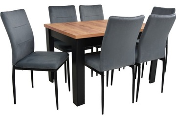 Solidny stół 80x140 rozkładany do 180cm i 6 krzeseł DO SALONU JADALNI KUCHN