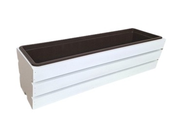 ДЕРЕВЯННАЯ БАЛКОННАЯ ЦВЕТОЧНАЯ КОРОБКА СО ВСТАВКОЙ, 80 СМ