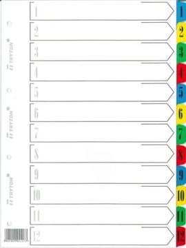 Przekładki numeryczne Tryton A4 1-12 białe 54773
