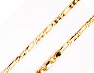 Złoty łańcuszek 585 MĘSKI SPLOT FIGARO 14,41g żółte złoto modny splot 14K
